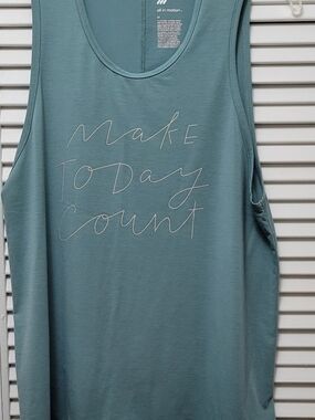 All In Motion Teal Sleeveless Tank Top M Relaxed Fit Motivational